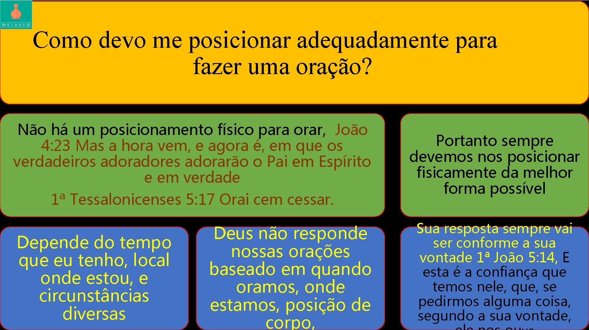 Como devo me posicionar adequadamente para fazer uma oração? Não há um posicionamento físico