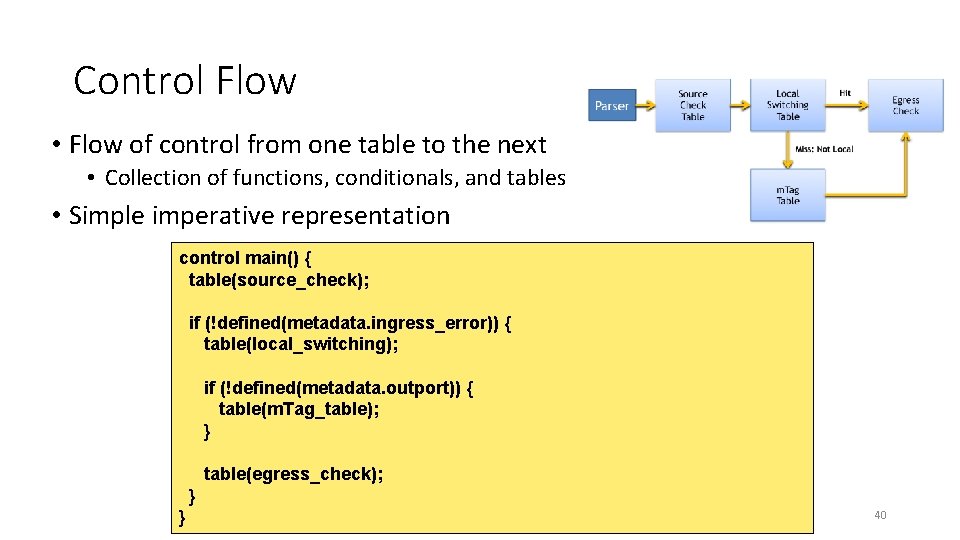 Control Flow • Flow of control from one table to the next • Collection