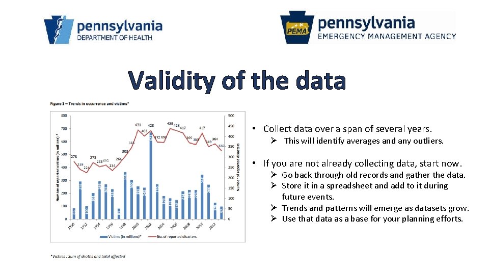 Validity of the data • Collect data over a span of several years. Ø