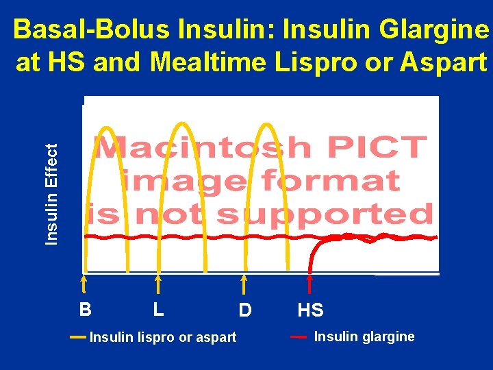 Insulin Effect Basal-Bolus Insulin: Insulin Glargine at HS and Mealtime Lispro or Aspart B