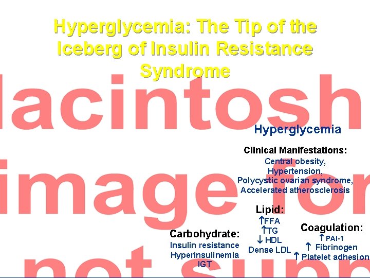 Hyperglycemia: The Tip of the Iceberg of Insulin Resistance Syndrome Hyperglycemia Clinical Manifestations: Central