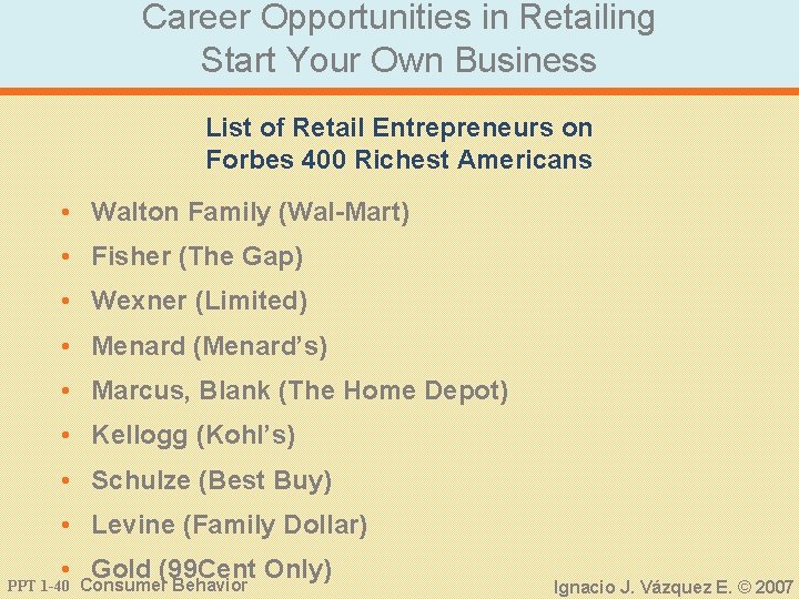 Career Opportunities in Retailing Start Your Own Business List of Retail Entrepreneurs on Forbes
