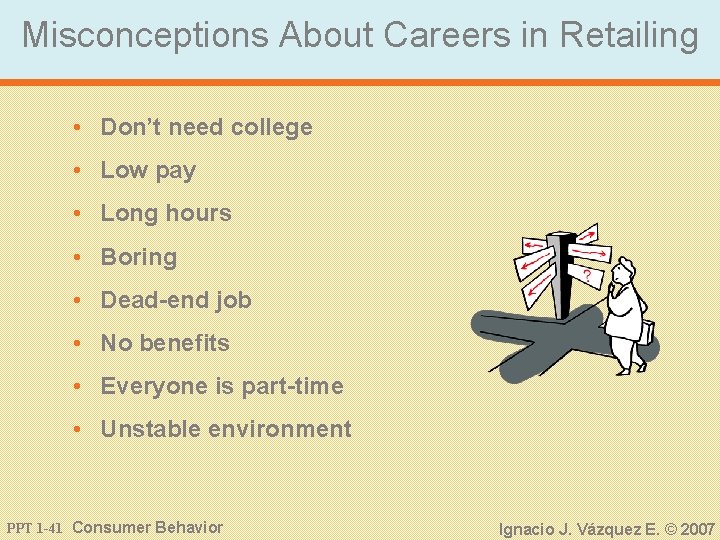 Misconceptions About Careers in Retailing • Don’t need college • Low pay • Long