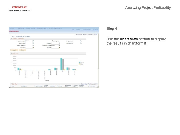 Analyzing Project Profitability Step 41 Use the Chart View section to display the results