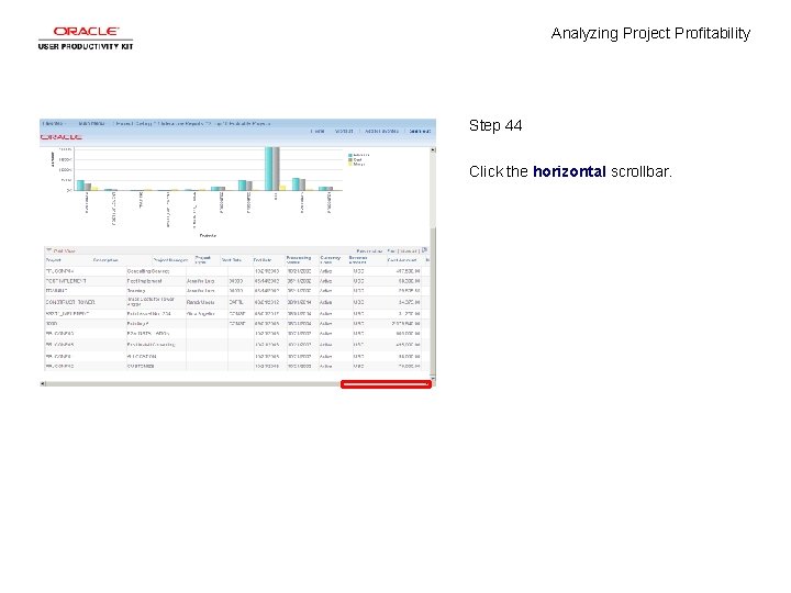 Analyzing Project Profitability Step 44 Click the horizontal scrollbar. 