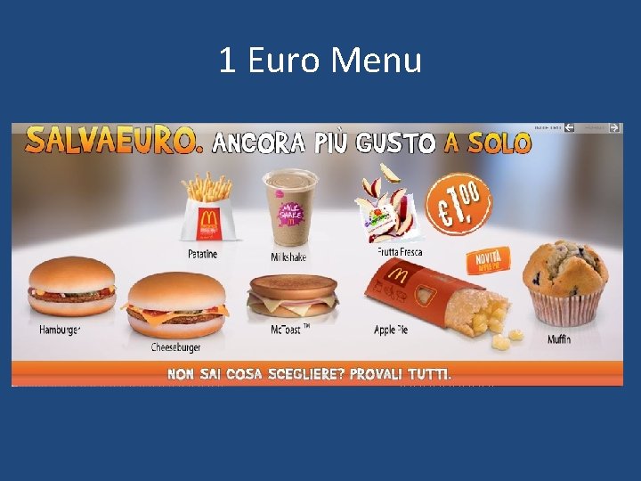 1 Euro Menu 