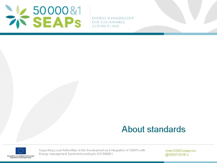 About standards Supporting Local Authoritites in the Development and Integration of SEAPs with Energy