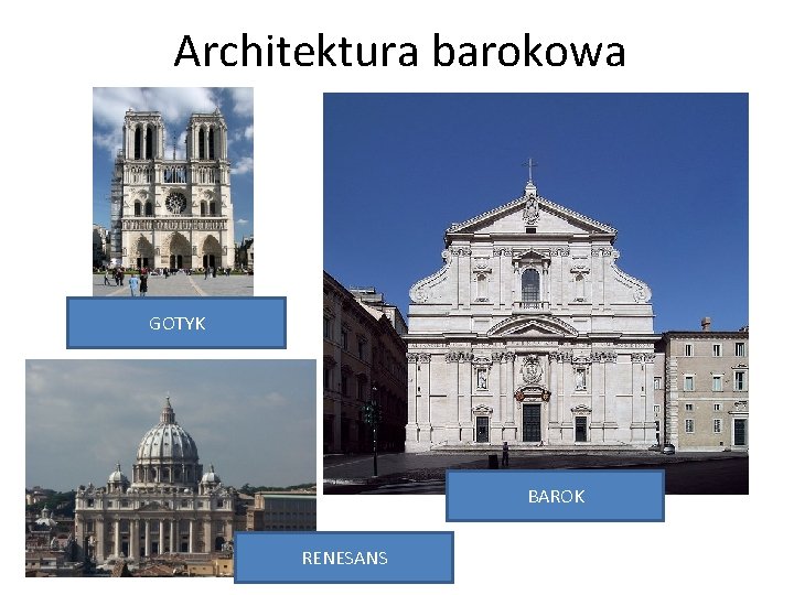 Architektura barokowa GOTYK BAROK RENESANS 