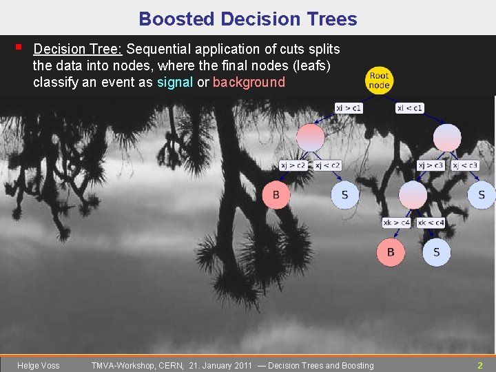 Boosted Decision Trees § Decision Tree: Sequential application of cuts splits the data into