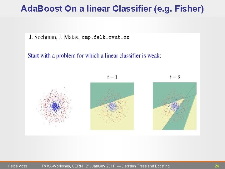 Ada. Boost On a linear Classifier (e. g. Fisher) Helge Voss TMVA-Workshop, CERN, 21.