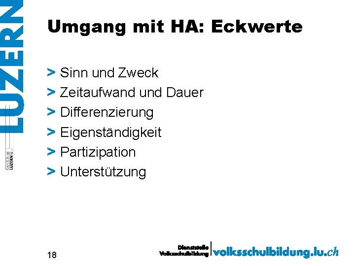 Umgang mit HA: Eckwerte > Sinn und Zweck > Zeitaufwand und Dauer > Differenzierung