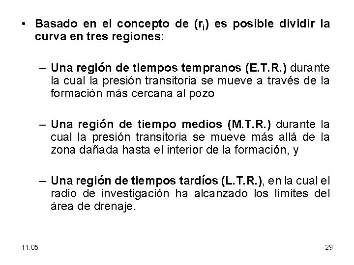  • Basado en el concepto de (ri) es posible dividir la curva en