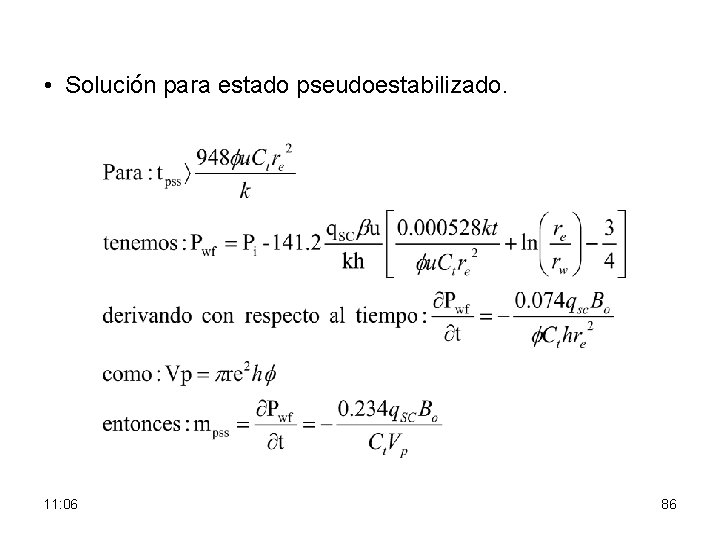  • Solución para estado pseudoestabilizado. 11: 06 86 