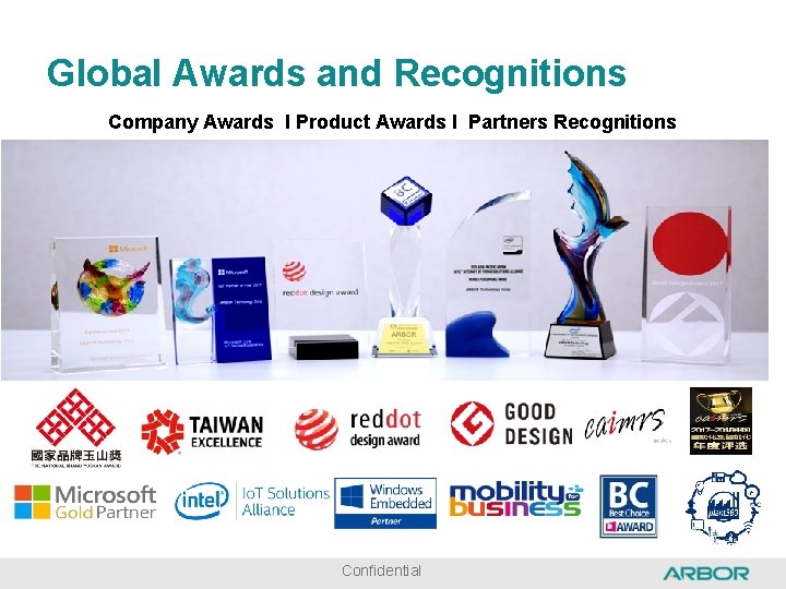 Global Awards and Recognitions Company Awards I Product Awards I Partners Recognitions Confidential 
