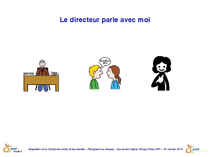 Le directeur parle avec moi Adaptation de la Charte des droits et des libertés