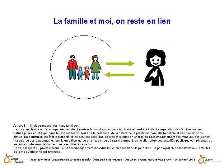 La famille et moi, on reste en lien Article 6 : Droit au respect