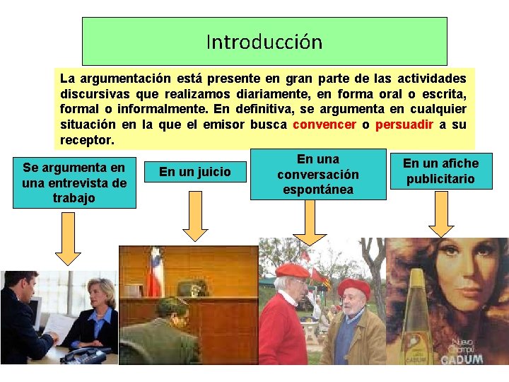 Introducción La argumentación está presente en gran parte de las actividades discursivas que realizamos