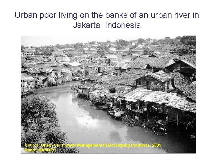 Urban poor living on the banks of an urban river in Jakarta, Indonesia 