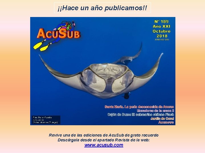 ¡¡Hace un año publicamos!! Revive una de las ediciones de Acu. Sub de grato