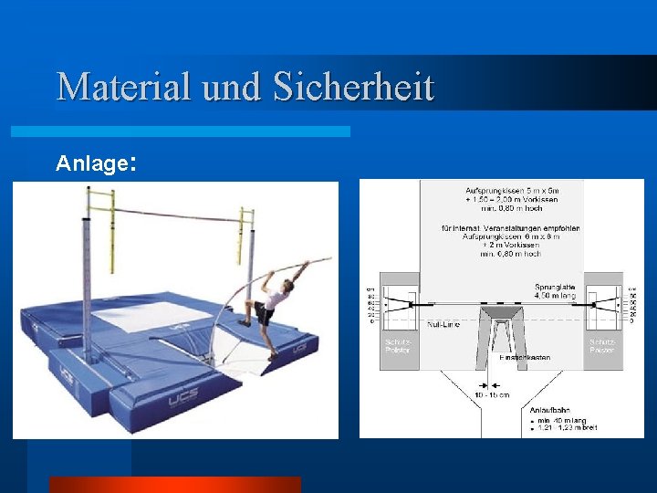 Material und Sicherheit Anlage: 