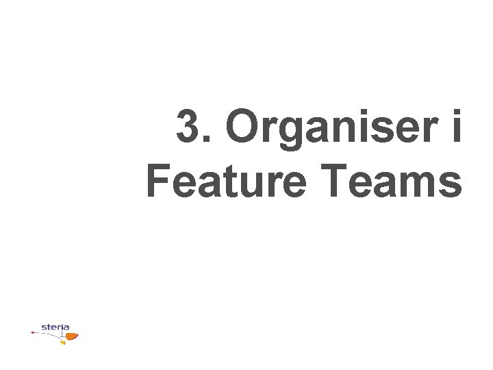 3. Organiser i Feature Teams 