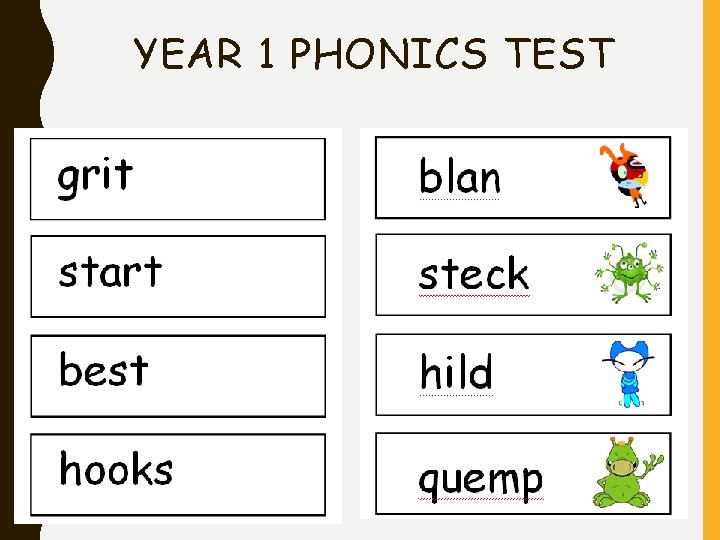 YEAR 1 PHONICS TEST 