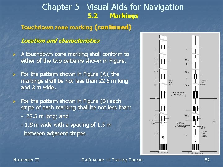 Chapter 5 Visual Aids for Navigation 5. 2 Markings Touchdown zone marking (continued) Location