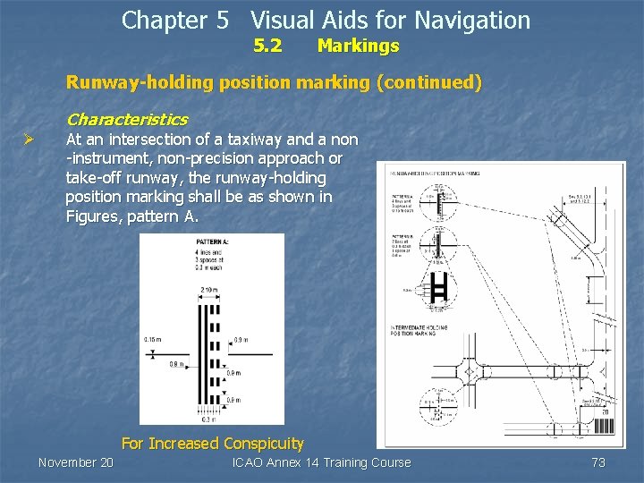 Chapter 5 Visual Aids for Navigation 5. 2 Markings Runway-holding position marking (continued) Characteristics