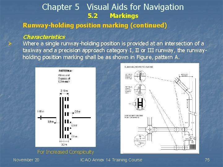 Chapter 5 Visual Aids for Navigation 5. 2 Markings Runway-holding position marking (continued) Characteristics