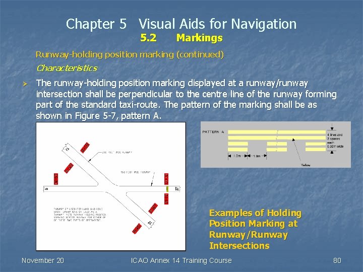 Chapter 5 Visual Aids for Navigation 5. 2 Markings Runway-holding position marking (continued) Characteristics