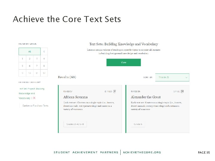 Achieve the Core Text Sets PAGE 35 