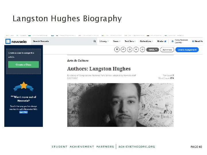 Langston Hughes Biography PAGE 40 