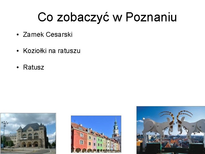 Co zobaczyć w Poznaniu • Zamek Cesarski • Koziołki na ratuszu • Ratusz 