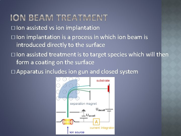 � Ion assisted vs ion implantation � Ion implantation is a process in which