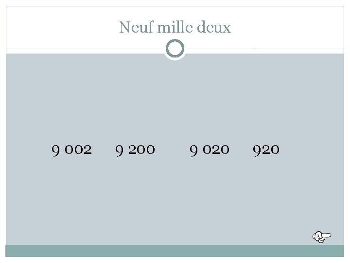 Neuf mille deux 9 002 9 200 9 020 920 