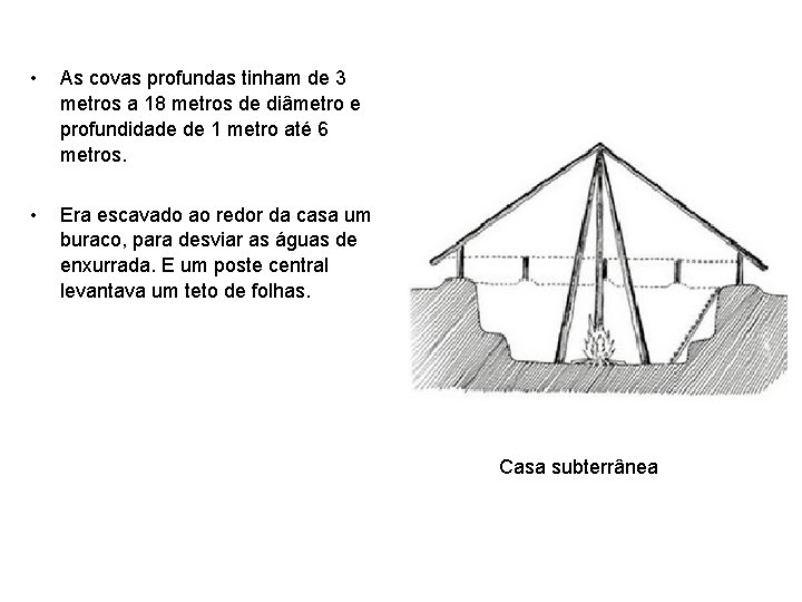  • As covas profundas tinham de 3 metros a 18 metros de diâmetro