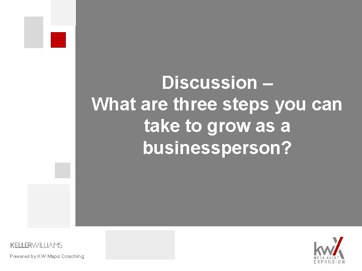Discussion – What are three steps you can take to grow as a businessperson?
