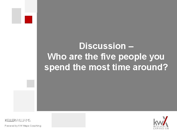 Discussion – Who are the five people you spend the most time around? Powered