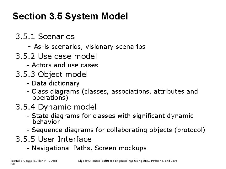 Section 3. 5 System Model 3. 5. 1 Scenarios - As-is scenarios, visionary scenarios