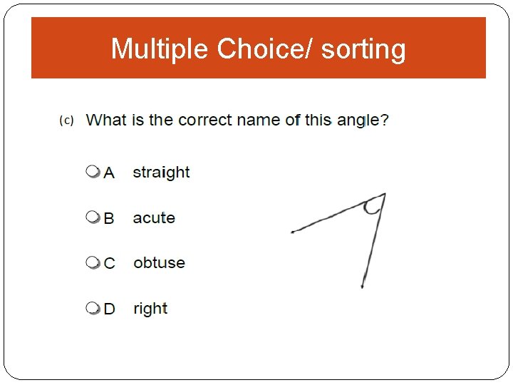 Multiple Choice/ sorting 