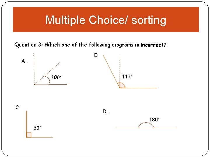 Multiple Choice/ sorting Question 3: Which one of the following diagrams is incorrect? B.