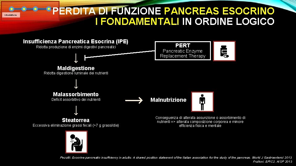 Introduzione PERDITA DI FUNZIONE PANCREAS ESOCRINO I FONDAMENTALI IN ORDINE LOGICO Insufficienza Pancreatica Esocrina