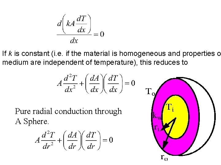 If k is constant (i. e. if the material is homogeneous and properties o