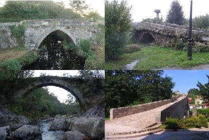 Le « pont romain » , avec la Croix de la Victoire de Covadonga,
