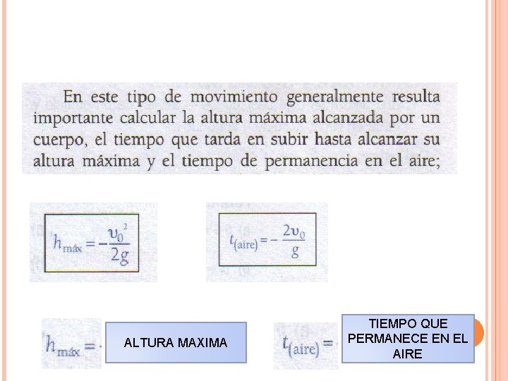 ALTURA MAXIMA TIEMPO QUE PERMANECE EN EL AIRE 