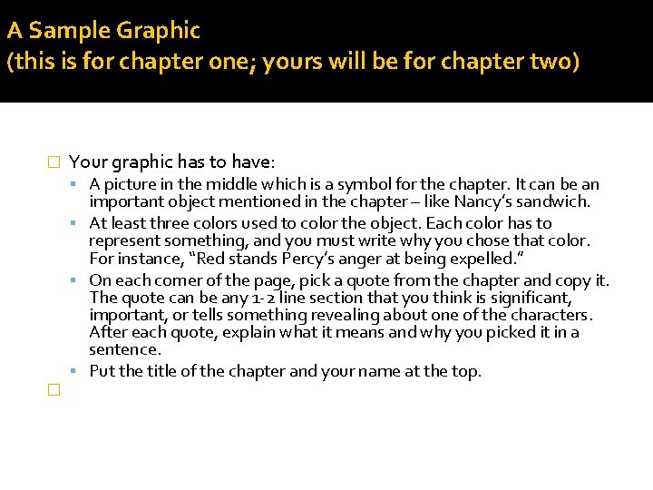 A Sample Graphic (this is for chapter one; yours will be for chapter two)