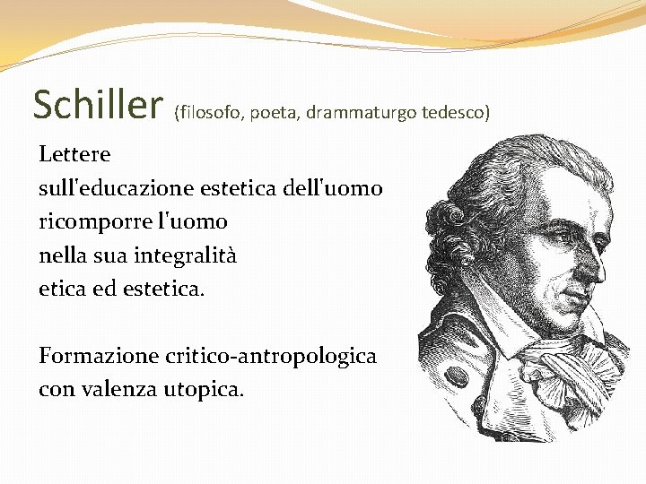 Schiller (filosofo, poeta, drammaturgo tedesco) Lettere sull'educazione estetica dell'uomo ricomporre l'uomo nella sua integralità