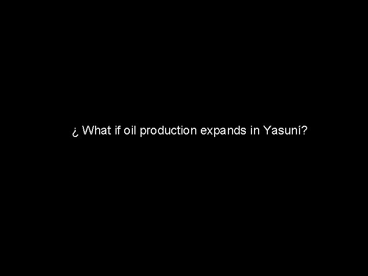 ¿ What if oil production expands in Yasuní? 