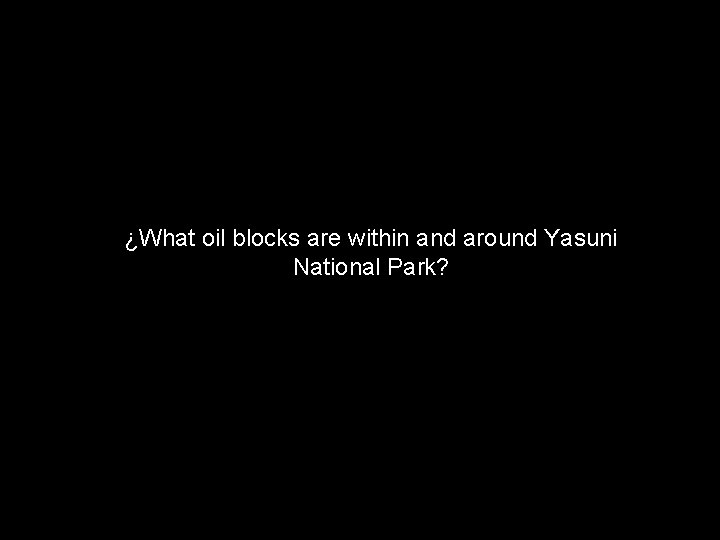 ¿What oil blocks are within and around Yasuni National Park? 