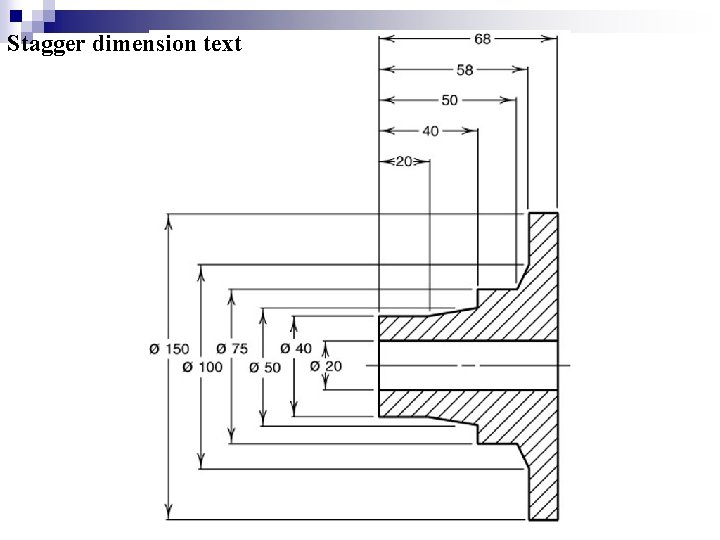 Stagger dimension text  Stagger dimension text